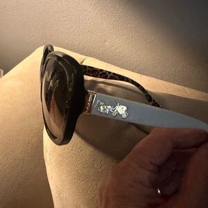 Coach Black Sunglasses with White and Leopard Accents